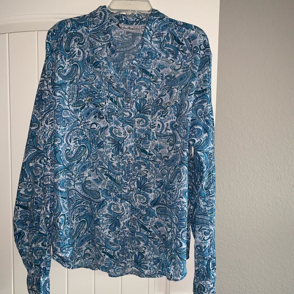 Adobe Rose Western Blouse Sz XL